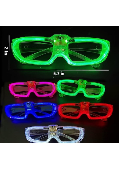 Pembe Led Işıklı Parti Gözlüğü 3 Modlu Glow &amp Gece Eğlence Gözlüğü - Yluh-874133