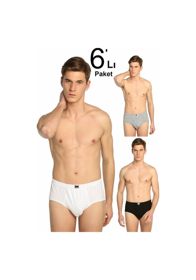 Tutku Entaha Erkek Karışık Renk 6'lı Paket Pamuk Slip Yeni Sezon Karışık Renk