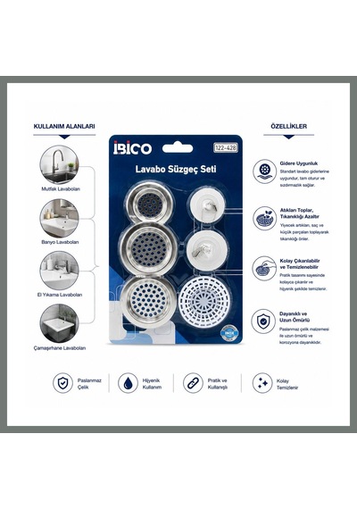 Bezos Lavabo Süzgeç Ve Tapa Seti Mmbz