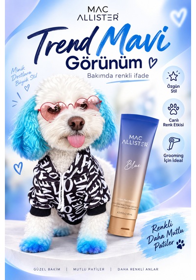 Mac Allister Kedi Köpek Tüy Boyası Mavi Renkli 125 Ml