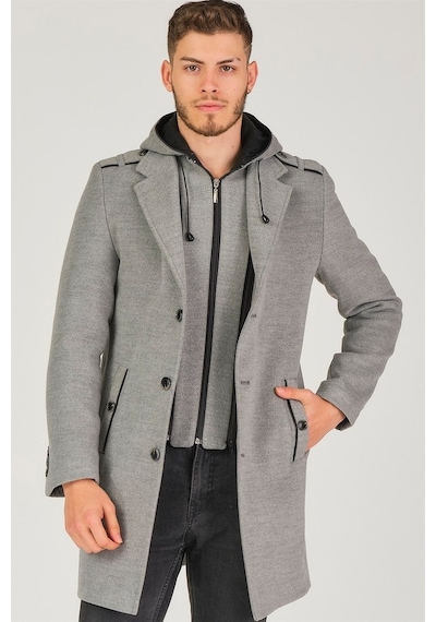 Plt8406 Dewberry Erkek Palto-Gri
