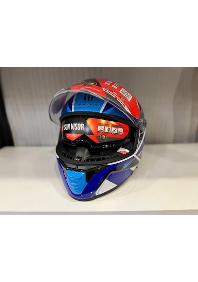 Mt Helmets Thunder 4 Sv Freeway A5 Motosiklet Kaskı Parlak Mavi