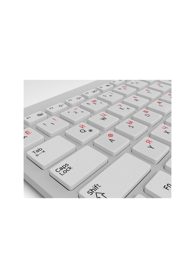 Rusça Klavye Sticker Şeffaf Parlak Kiril Harf Etiketleri Laptop Ve Masaüstü Klavye Kırmızı Diğer
