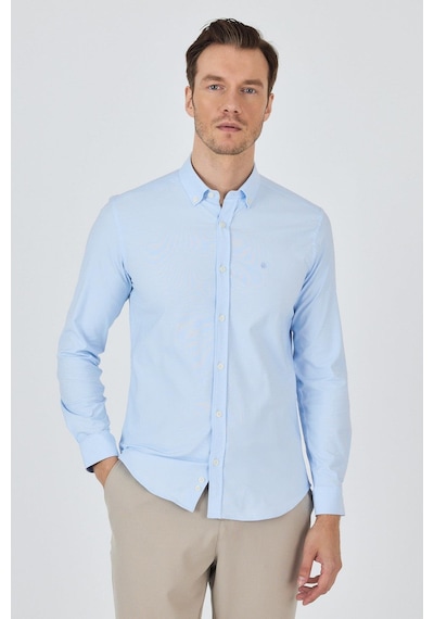 İmza Uzun Kol Düz Bez Ayağı Düğmeli Yaka Cepsiz Pamuklu Casual Slim Fit Gömlek 1004250212 Koyu Mavi İmza Uzun Kol Düz Bez Ayağı Düğmeli Yaka Cepsiz Pamuklu Casual Slim Fit Gömlek 1004250212 Koyu Mavi