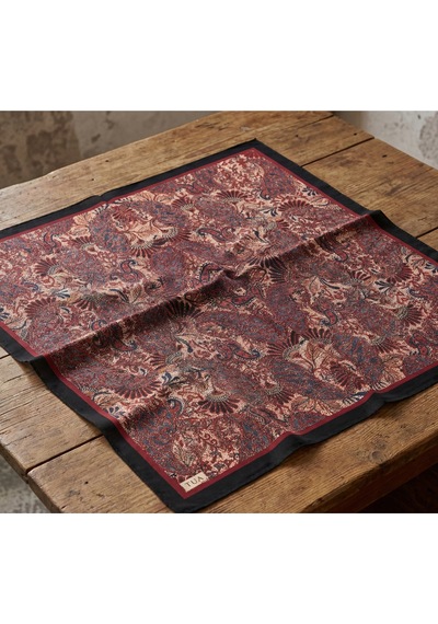 Efsun Desen 90x90cm Eşarp/fular Siyah- Bordo