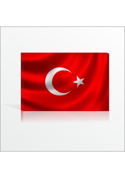 Ofis Okul Karakol Duvarı için 60X90Cm Türk Bayrağı Kanvas Tablo