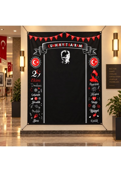 29 Ekim Cumhuriyet Bayramı Fotoğraf Çekim Brandası 180x200 Cm Standart