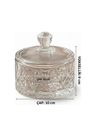 Lüks Kristal Cam Şekerlik, Lokumluk 2303011 Şeffaf