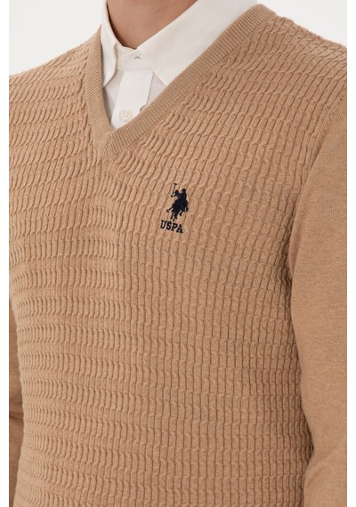 U.S. Polo Assn. Erkek Camel Melanj Basic Kazak 50288879-VR122