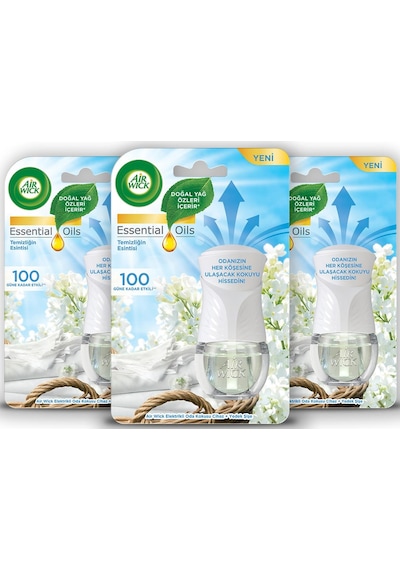 Air Wick Elektrikli Oda Kokusu Temizliğin Esintisi Kit (Cihaz + Koku) x 3