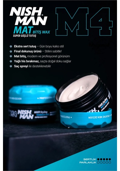 Saç Şekillendirici Mat Wax M4 / Karma Saç Tiplerine Yönelik 100 Ml