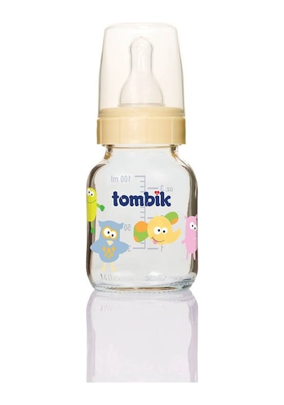 Tombik Cam Biberon 100 Ml Şaşkın Hayvan-Ekru