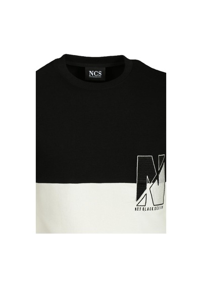 Beyaz Erkek Bisiklet Yaka Logo Nakışlı 3 İplik Çift Renk Sweatshirt Ncs Jeans 1624-beyaz Beyaz