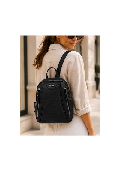 Just Polo Kadın Günlük Kullanıma Uygun Çok Bölmeli Sırt Çantası Ebat : 25 X 30 Cm Shopper Siyah