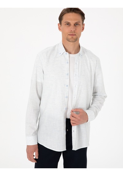 Pierre Cardin Erkek Mavi Gömlek Desenli 50307171-vr036 Mavi