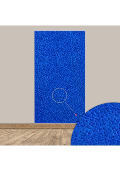Tink 3d Kendinden Yapışkanlı Akustik Keçe Panel Leopar Desenli 52x98 Cm 2 Adet 1 M² Mavi