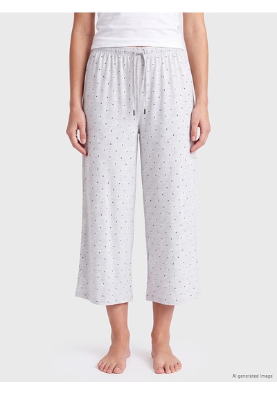 Lcw Dream Gri Puantiyeli Kadın Kapri Pijama Altı