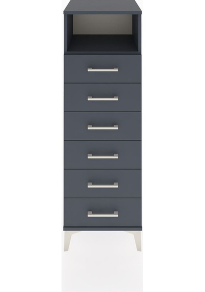 Hyperion Dolap Tek Raflı 6 Çekmeceli 44x44x134 Antrasit-antrasit Antrasit