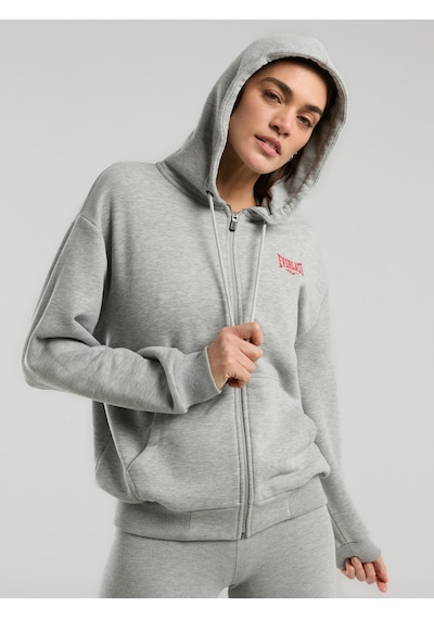 Everlast Ever Classics Wmn Gri Melanj Kadın Kapüşonlu Full Zip Sweatshirt Gri Melanj