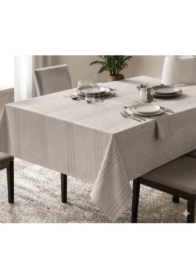 Nevresim Dünyası Dertsiz Masa Örtüsü 160x220 Taş Rengi Çok Renkli