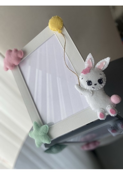 Çocuk Odası Çerçeve Tavşan Pembe Mint
