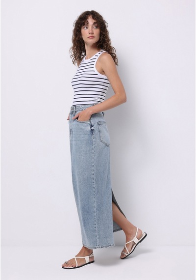 Colin's Colins Slim Fit Düz Fermuarlı Kadın Açik Mavi Etek Cl1075465 Q1.v1 Dn44404 Denim