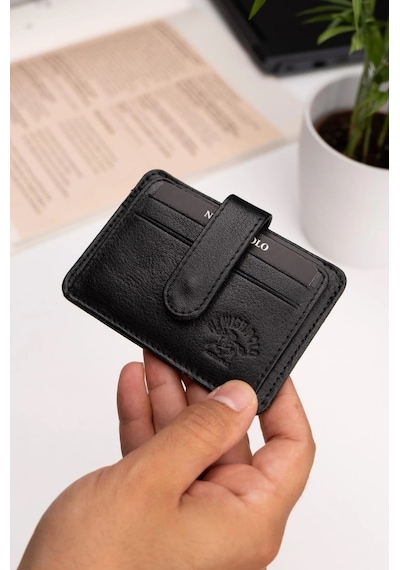 Newish Polo Erkek Hakiki Deri Cüzdan Ve Kartlık - New083 Siyah