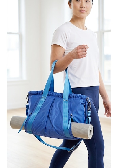 Ful - Yoga - Pilates Mavi Gündelik Laptop Omuz Tote Mat Çantası