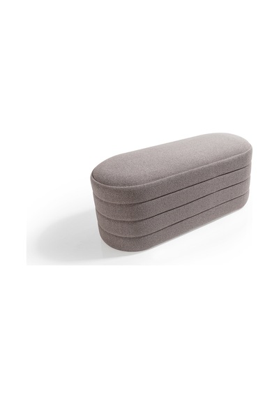 Bench Puf - Yatak Ucu Bench - Cnc Çizgili Modern Bench Modelleri -oturma Bankı -küçük Koltuk Gri
