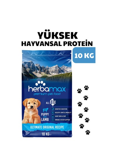 Herbamax Puppy Kuzu Etli ve Pirinçli Yavru Köpek Maması 10 KG