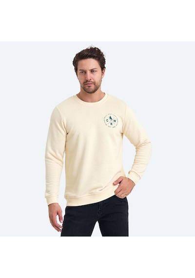 The Crow LIFE Erkek  Bej Sweatshirt