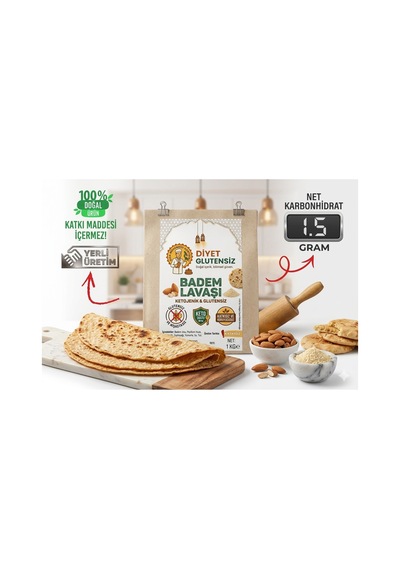 Glutensiz Ketojenik Mayasız Badem Lavaşı 5 Adet