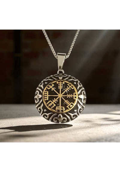 Viking Pusula Çelik Kolye Ucu 8879