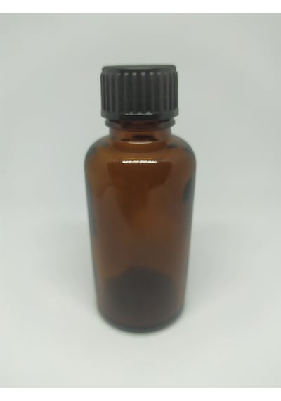 30Ml Cam Amber Şişe Düz Kapak Kör Tıpalı (10 Adet)