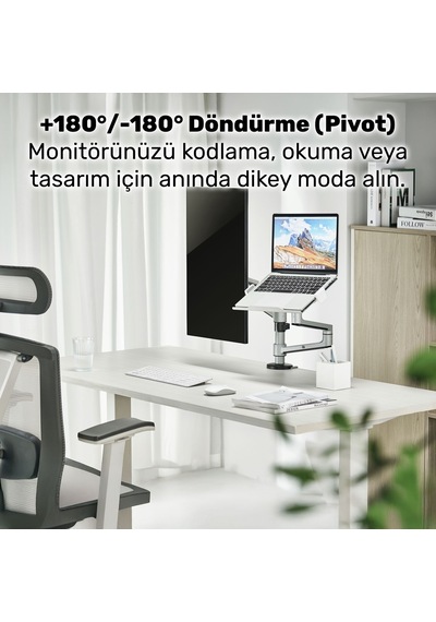 Npo Std72024mlg 11"-17" Notebook 17"-32" Monitör Destekli Alüminyum Monitör Tutucu