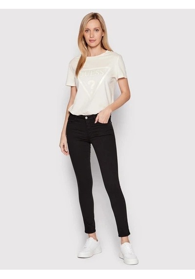 Guess Adele Regular Fit Önde Logolu Kadın T-shirt V2yı07k8hm0 Ekru