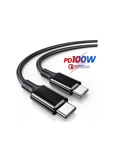 Ally Usb Type-C Pd3.1 100W(20V-5A) Hızlı Veri Şarj Kablosu 1Metr-Siyah Ally Usb Type-C Pd3.1 100W(20V-5A) Hızlı Veri Şarj Kablosu 1Metr-Siyah