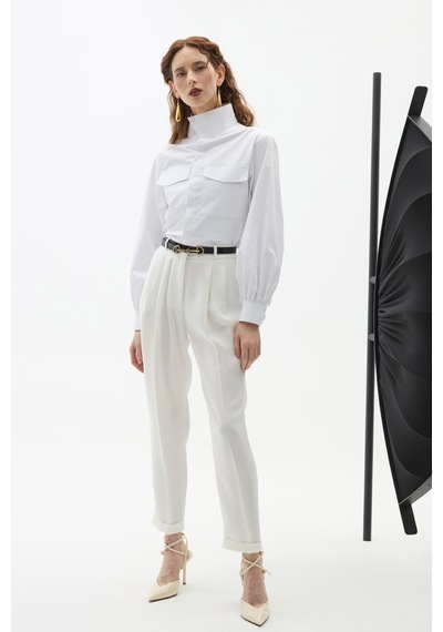 Rebellion Hepburn White Pants Beyaz