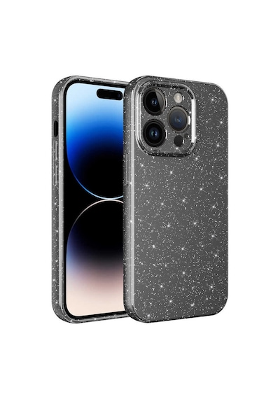 Zeyline Apple Uyumlu iPhone 14 Pro Max Kamera Korumalı Simli Lüks Zore Koton Kapak-gri