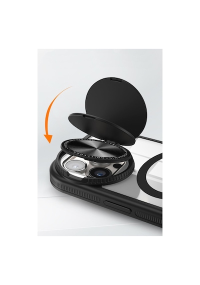 Apple iPhone Uyumlu 14 Pro Max Kılıf Teleskop Lens Magsafe Silikon Kapak - Derin Mor Bz8683140721367