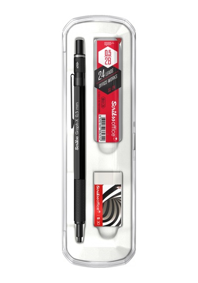 Scrikss Graph-x 2b 0.5 Mat Siyah Mekanik Kurşun Kalem Üçlü Seti