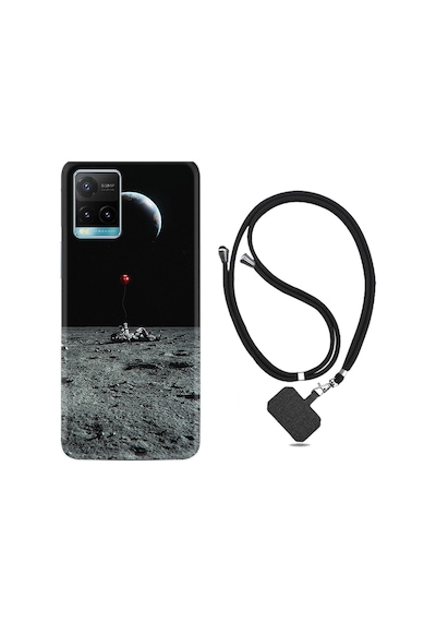 Vivo Y21 Kılıf Boyun Askılı Astronoot Red Baloon 1608