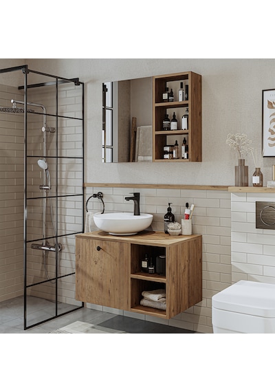 Lotus Lavabolu Mdf 75 Cm Çekmeceli Banyo Dolabı + Aynalı Dlp Atlantik Çam Lotus Lavabolu Mdf 75 Cm Çekmeceli Banyo Dolabı + Aynalı Dlp Atlantik Çam