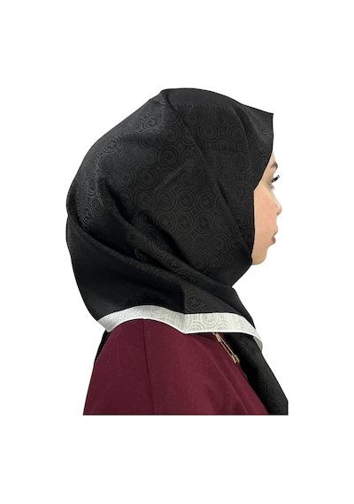 Vakko Pamuk İpek Şal - Helezon Monogram - Siyah Beyaz
