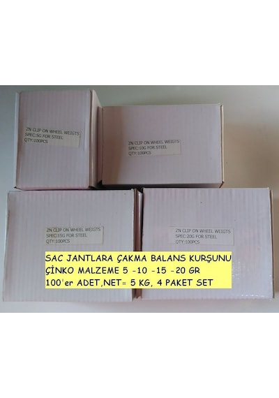 Saç Jantlara Çakma Balans Kurşunu - Çinko Malzeme 5-10-15-20 Gr