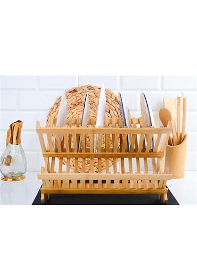 Paçi Kitchen Serisi Bambu Katlanabilir Tabaklık - Bulaşıklık 47x32 Cm Diğer