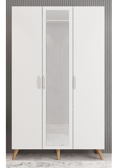Açelya Portmanto Vestiyer Çam Beyaz - M4 120cm Montaj Dahil