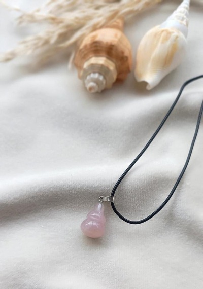 Kolye Gerdanlık Kalp Çakra Yoga Reiki Doğal Pembe Kuvars Taş Kadın