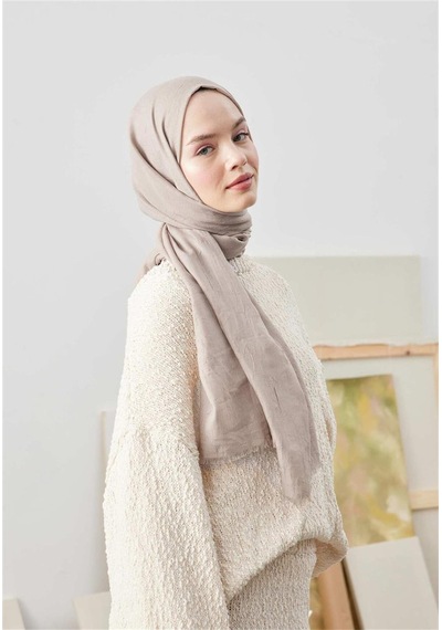 Bambu Kraş Şal Tesettür Giyim, Yüksek Kalite, Hafif, Rahat, Şık, Premium, Lux, Shawl, Scarf Bej