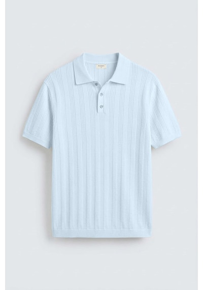 Antioch Dokulu Triko Erkek Polo T-shirt Bebe Mavisi